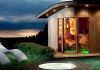 Kombinierte Gartensauna mit Himalaya Salzziegeln