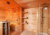 Außen Sauna Haus mit Dusche