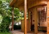 Gartensauna Deluxe Premium mit Vordach Burgenland